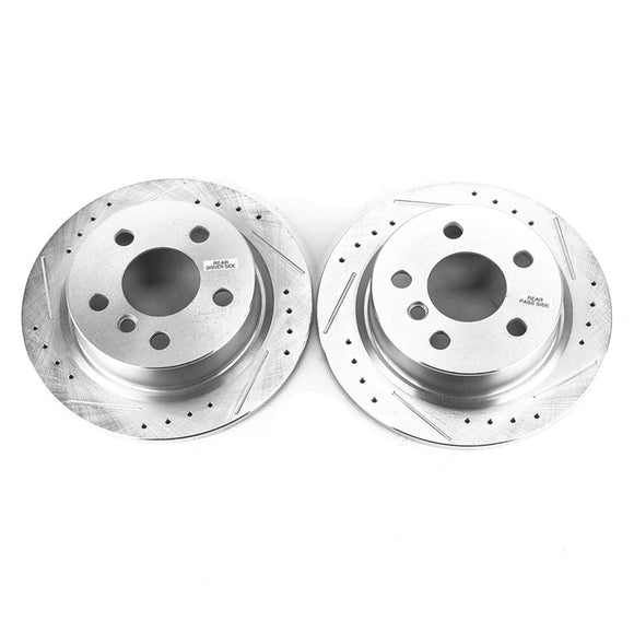 PowerStop Evolution Drilled Slotted Rotors Pair Rear For Mini Cooper