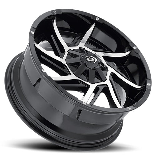 Vision 422 Prowler Gloss Black Machined Face 17X9 5x139.7 ET-12 wheel