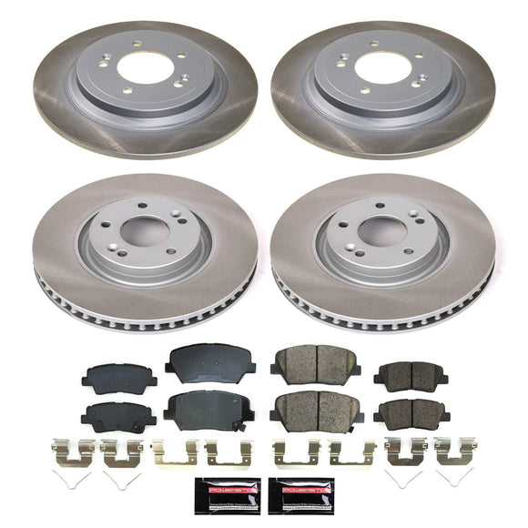 PowerStop Semi-Coated Rotor and Low-Dust Ceramic Brake Pad Kit