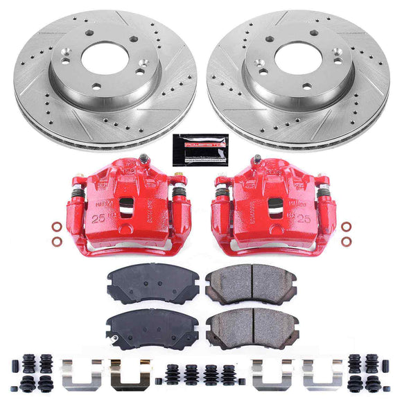 PowerStop Z23 Daily Driver Carbon-Fiber Ceramic Pads Drilled & Slotted Rotor & C