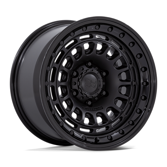 17x9 Black Rhino BR014 Sahara Matte Black W/ Gloss Black Lip 5x127 ET0 Wheel