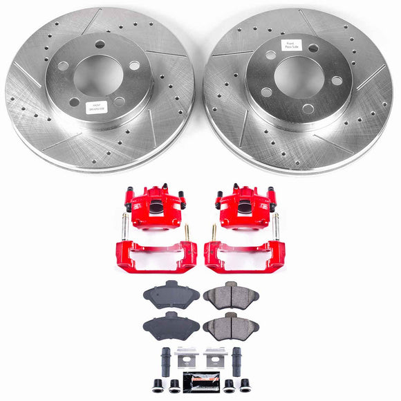 PowerStop Z23 Daily Driver Carbon-Fiber Ceramic Pads Drilled & Slotted Rotor & C