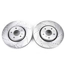 PowerStop Evolution Drilled Slotted Rotors Pair Front For INFINITI FX35