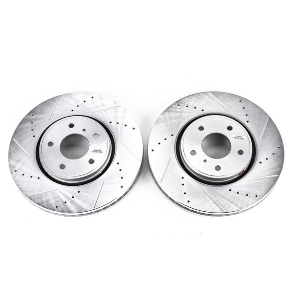 PowerStop Evolution Drilled Slotted Rotors Pair Front For INFINITI FX35