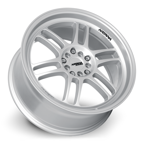 17x7.5 Katana KR02 Gloss Silver 4x100 ET40 CB73.1 Wheel