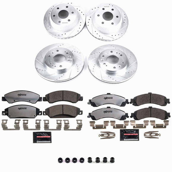 PowerStop Z36 Carbon-Fiber Ceramic Brake Pad with Drilled and Slotted Rotor Kit