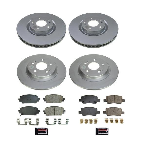PowerStop Genuine Geomet Coated Rotor and Low-Dust Ceramic Brake Pad Kit