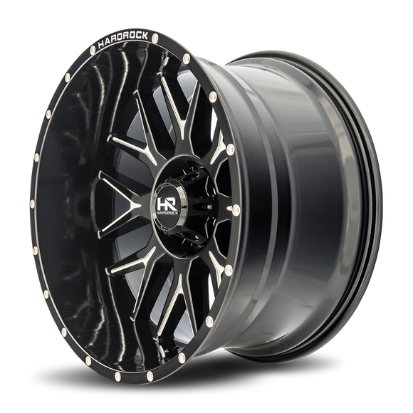 22x12 Hardrock Affliction XPosed Gloss Black Milled 8x165.1 ET-44 wheel/rim