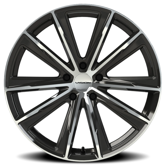 20x9 Vision 471 Splinter Gloss Black - Machined Wheel 5x114.3 ET38 CB73.1