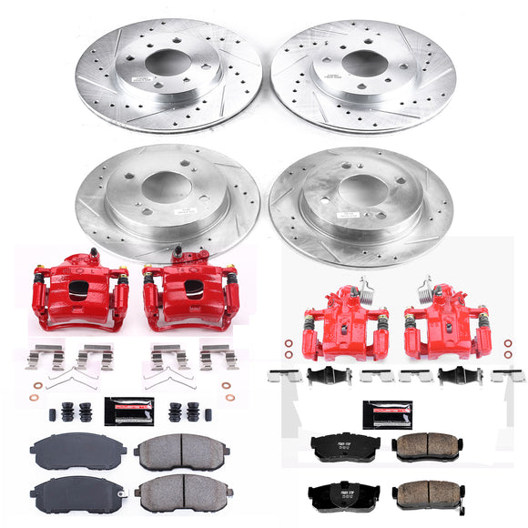PowerStop Z23 Daily Driver Carbon-Fiber Ceramic Pads Drilled & Slotted Rotor & C