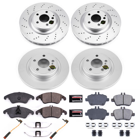 PowerStop Genuine Geomet Coated Rotor and Carbon-Fiber Ceramic Brake Pad Kit