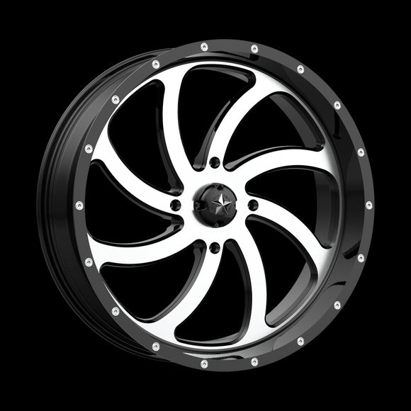 22X7 MSA Offroad Wheels Switch Machined Gloss Black Wheel/Rim 4x156 ET0