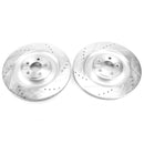 PowerStop Evolution Drilled Slotted Rotors Pair Rear For Jaguar XF