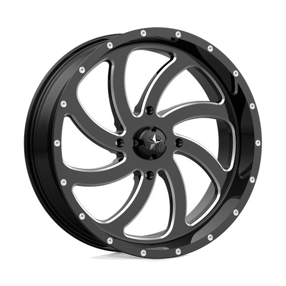 20X7 MSA Offroad Wheels Switch Gloss Black Milled Wheel/Rim 4x137 ET0