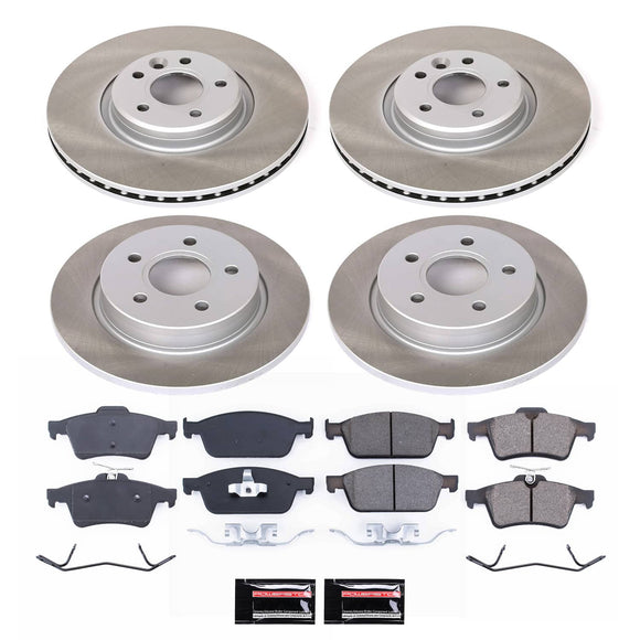PowerStop Semi-Coated Rotor and Low-Dust Ceramic Brake Pad Kit