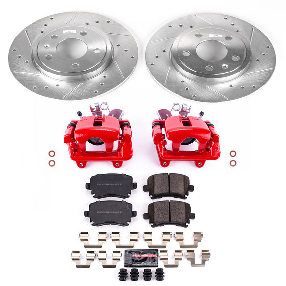 PowerStop Z23 Daily Driver Carbon-Fiber Ceramic Pads Drilled & Slotted Rotor & C