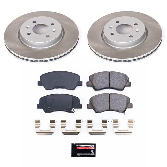 PowerStop Semi-Coated Rotor and Low-Dust Ceramic Brake Pad Kit