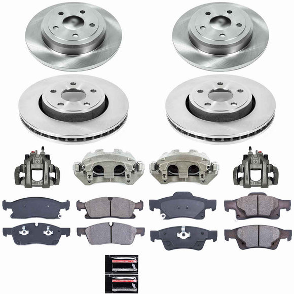 PowerStop OE Stock Replacement Low-Dust Ceramic Brake Pad, Rotor and Caliper Kit