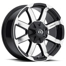 16x8 Vision 413 Valor Black Machined Face 6x139.7 6x5.5 ET0 Wheel Rim