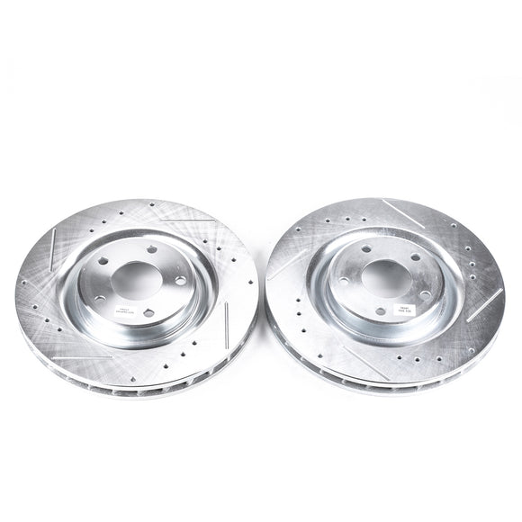 PowerStop Evolution Drilled Slotted Rotors Pair Front For Chevrolet Corvette