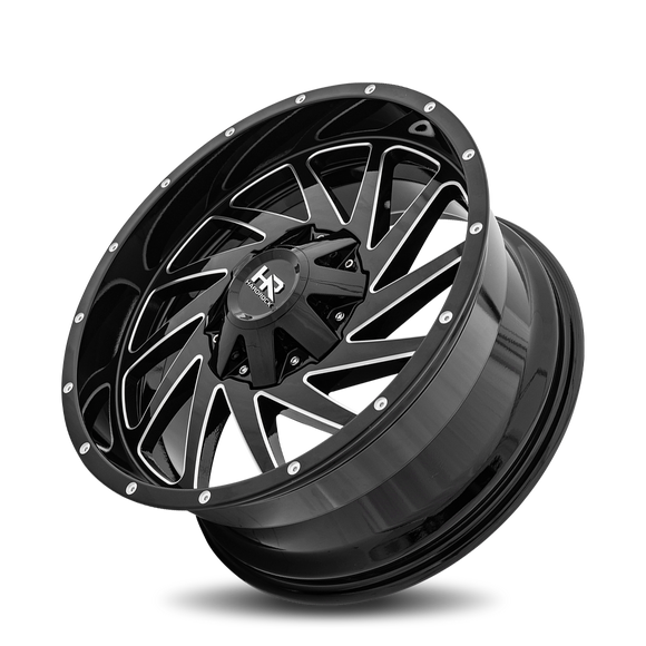 20x9 Hardrock Crusher Gloss Black Milled 6x120/139.7 ET0 wheel/rim