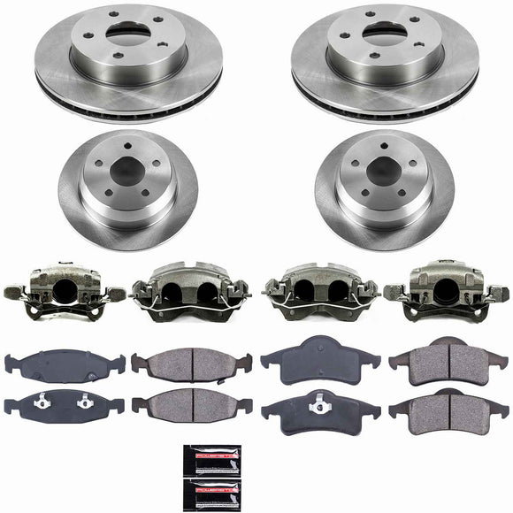 PowerStop OE Stock Replacement Low-Dust Ceramic Brake Pad, Rotor and Caliper Kit