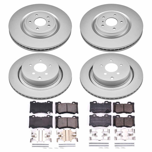 PowerStop Genuine Geomet Coated Rotor and Low-Dust Ceramic Brake Pad Kit