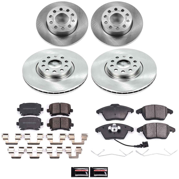 PowerStop OE Stock Replacement Low-Dust Ceramic Brake Pad and Rotor Kit