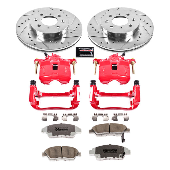 PowerStop Z26 Street Performance Ceramic Brake Pad, Drilled Slotted Rotor, and C