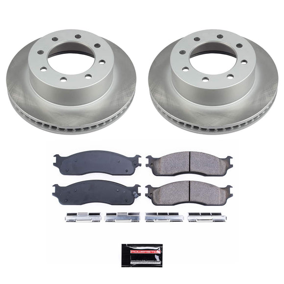 PowerStop Semi-Coated Rotor and Low-Dust Ceramic Brake Pad Kit