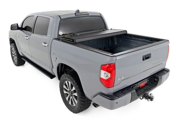 Rough Country Hard Tri-Fold Flip Up Bed Cover 5'7" Bed For Toyota Tundra 07-21