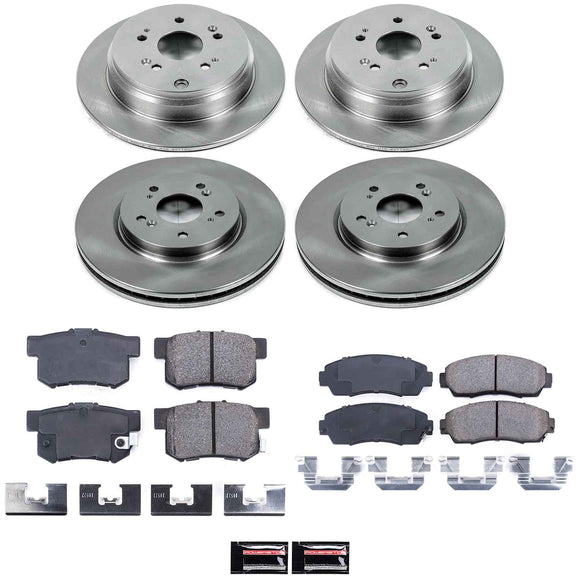 PowerStop OE Stock Replacement Low-Dust Ceramic Brake Pad and Rotor Kit