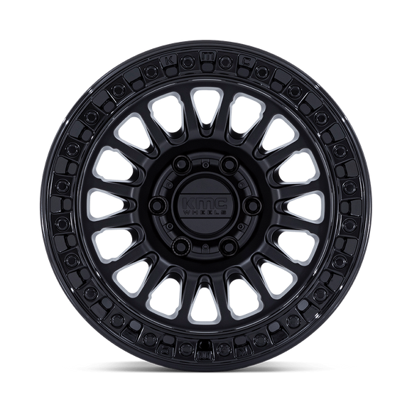 17X8.5 KMC KM552 IMS Matte Black W/ Gloss Black Lip 6x135 ET-10 Wheel Rim