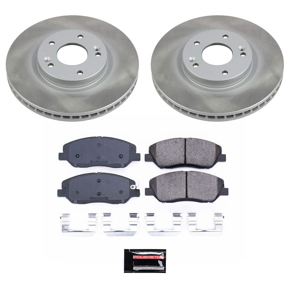 PowerStop Semi-Coated Rotor and Low-Dust Ceramic Brake Pad Kit