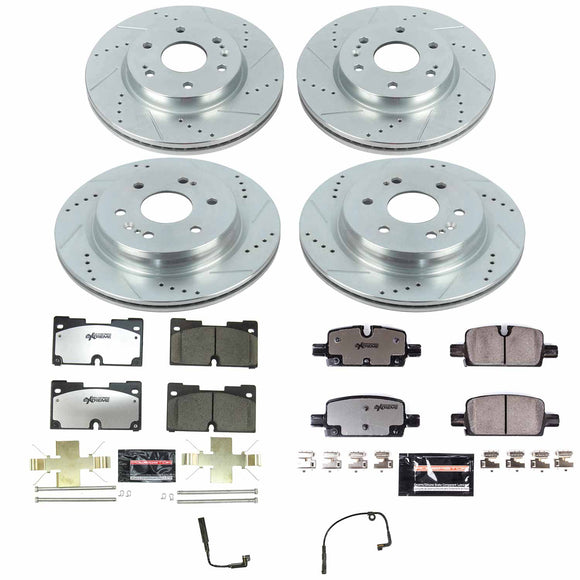 PowerStop Z36 Carbon-Fiber Ceramic Brake Pad with Drilled and Slotted Rotor Kit