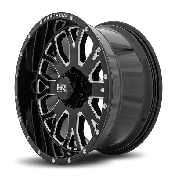 20x10 Hardrock Slammer XPosed Gloss Black Milled 5x127 ET-19 wheel/rim