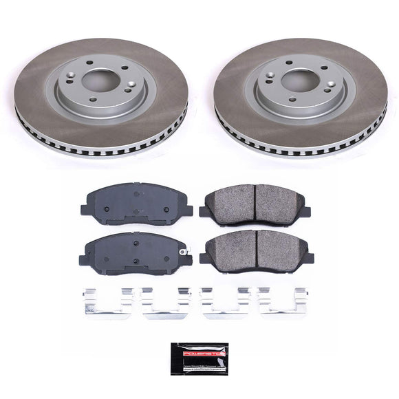 PowerStop Semi-Coated Rotor and Low-Dust Ceramic Brake Pad Kit