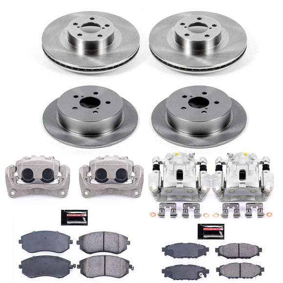 PowerStop OE Stock Replacement Low-Dust Ceramic Brake Pad, Rotor and Caliper Kit