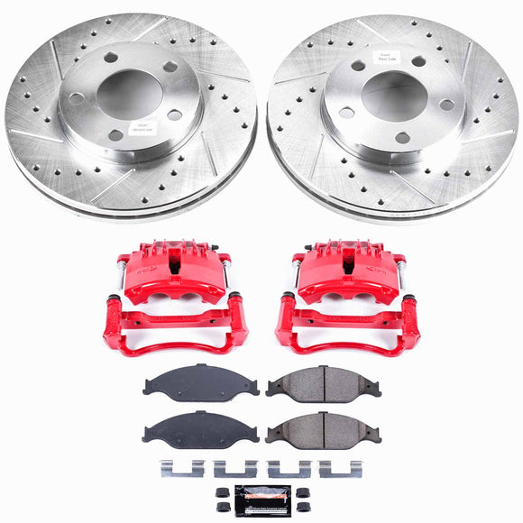 PowerStop Z23 Daily Driver Carbon-Fiber Ceramic Pads Drilled & Slotted Rotor & C