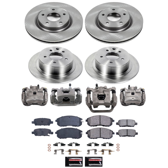 PowerStop OE Stock Replacement Low-Dust Ceramic Brake Pad, Rotor and Caliper Kit