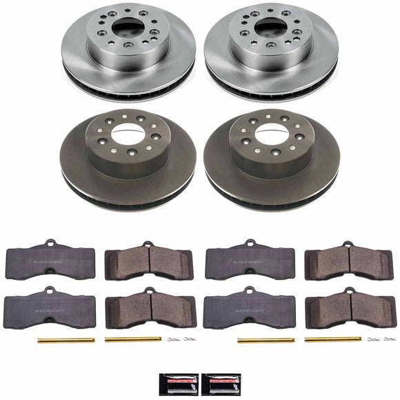PowerStop OE Stock Replacement Low-Dust Ceramic Brake Pad and Rotor Kit