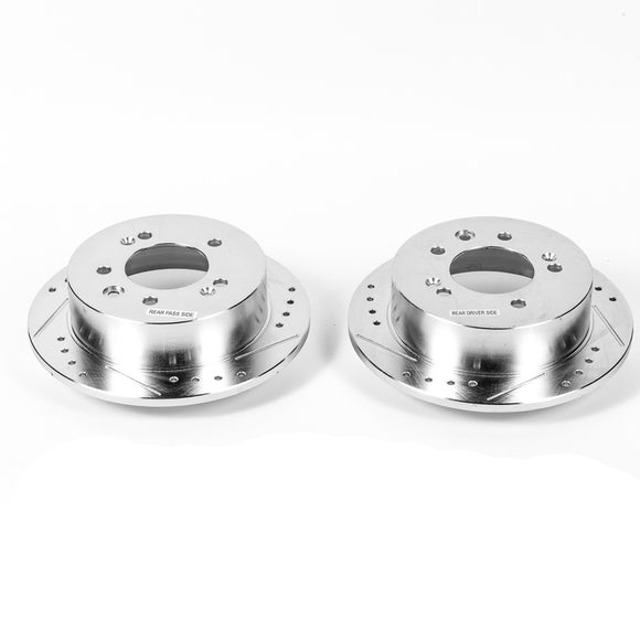 PowerStop Evolution Drilled Slotted Rotors Pair Rear For Hyundai Elantra