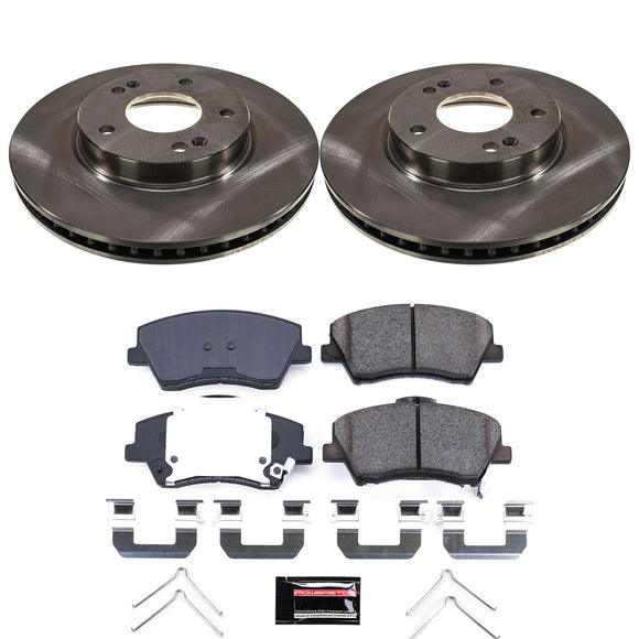 PowerStop OE Stock Replacement Low-Dust Ceramic Brake Pad and Rotor Kit