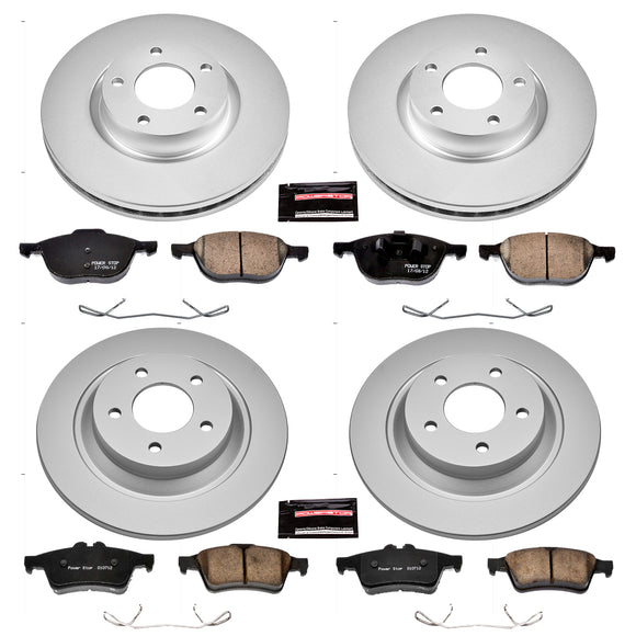 PowerStop Genuine Geomet Coated Rotor and Low-Dust Ceramic Brake Pad Kit
