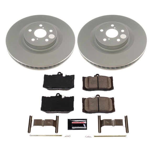 PowerStop Genuine Geomet Coated Rotor and Low-Dust Ceramic Brake Pad Kit