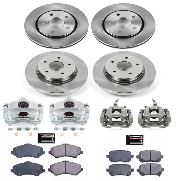 PowerStop OE Stock Replacement Low-Dust Ceramic Brake Pad, Rotor and Caliper Kit