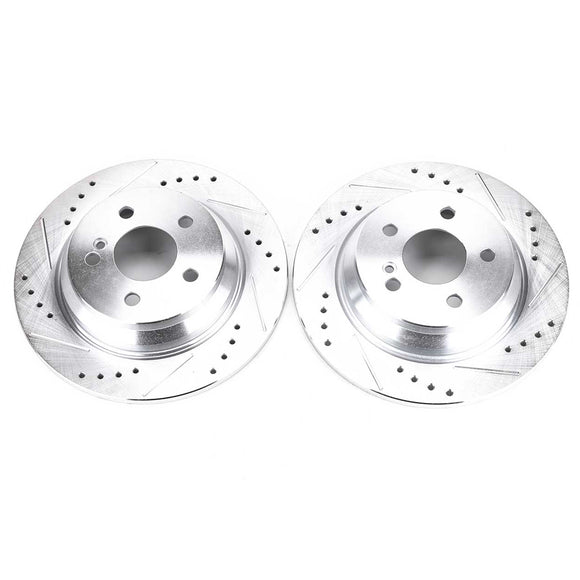 PowerStop Evolution Drilled Slotted Rotors Pair Rear For Mercedes-Benz CL550