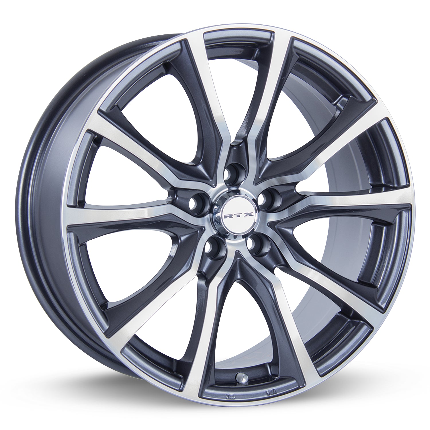 18x8 RTX Contour Gunmetal Machined 5x108 ET42 wheel/rim