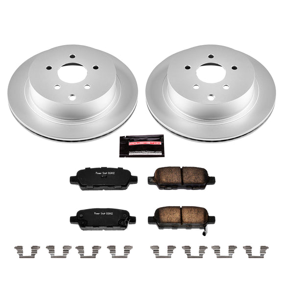 PowerStop Genuine Geomet Coated Rotor and Low-Dust Ceramic Brake Pad Kit