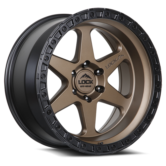 17x9 Lock Off-Road Olympus Matte Bronze Black Ring 6x135 ET-35 Wheel Rim